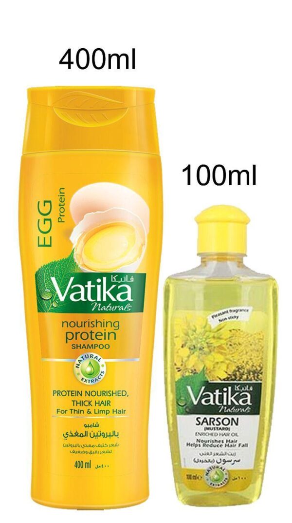 Vatika Egg Nourishing Protein Shampoo 400Ml + Vatika Sarson Hair